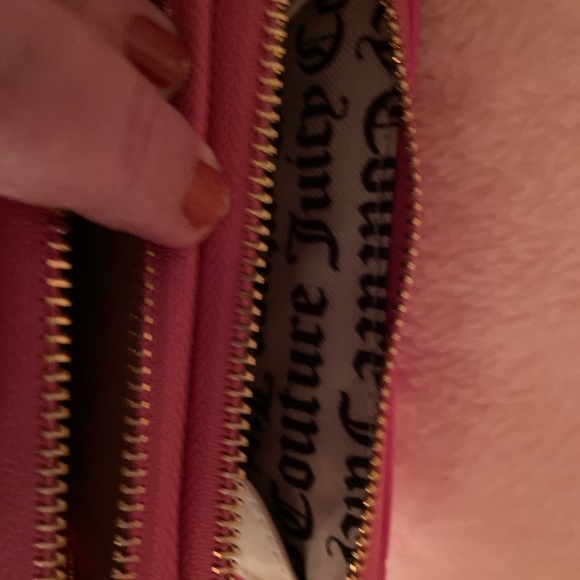 Juicy Couture wallet pink with credit card slots and bill section zip coin area. - Picture 2 of 7